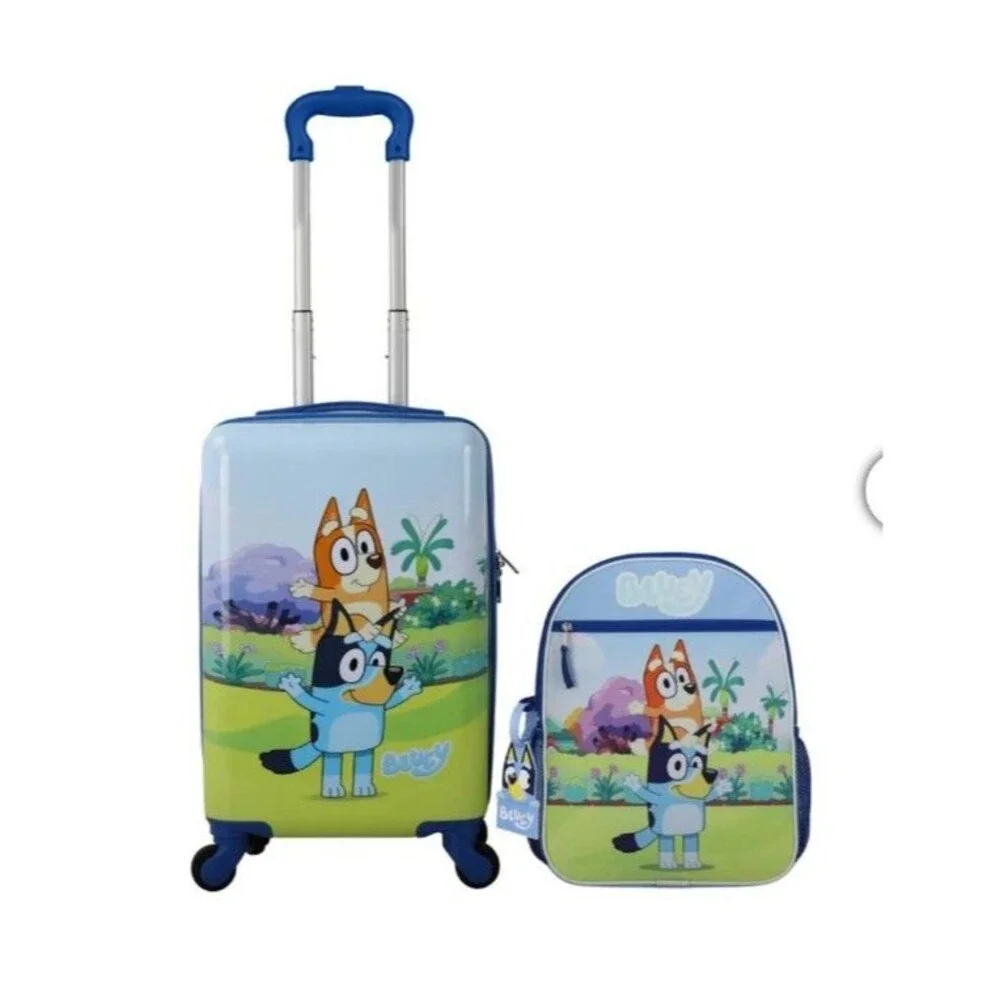 Bluey Kids Licensed Carry-on & Backpack Luggage Set
